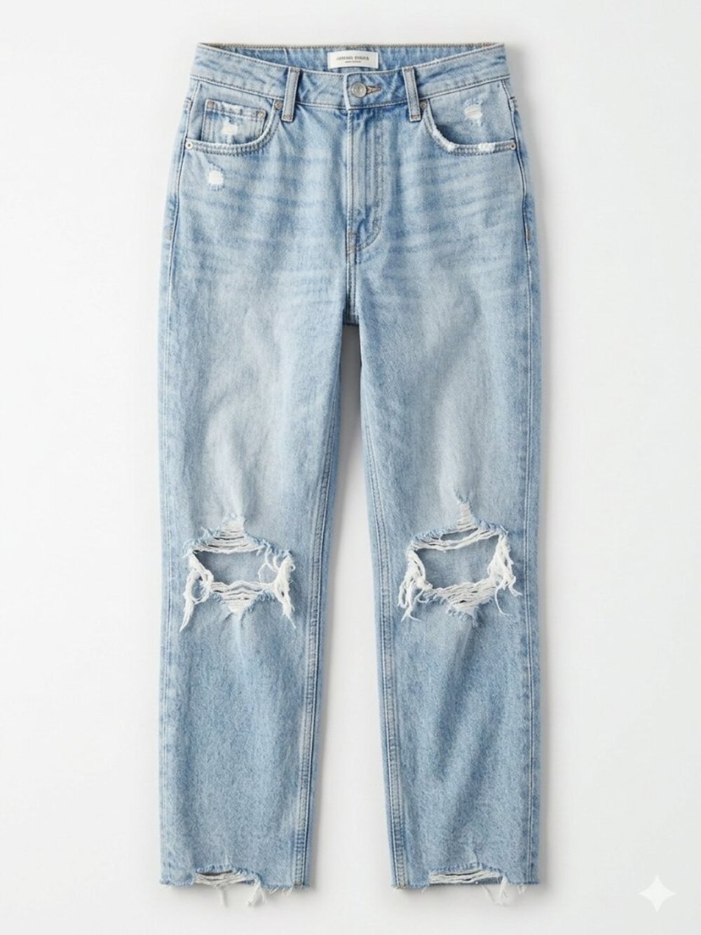 Abercrombie & Fitch Distressed Light Wash 90s Straight Leg Jeans, size 26